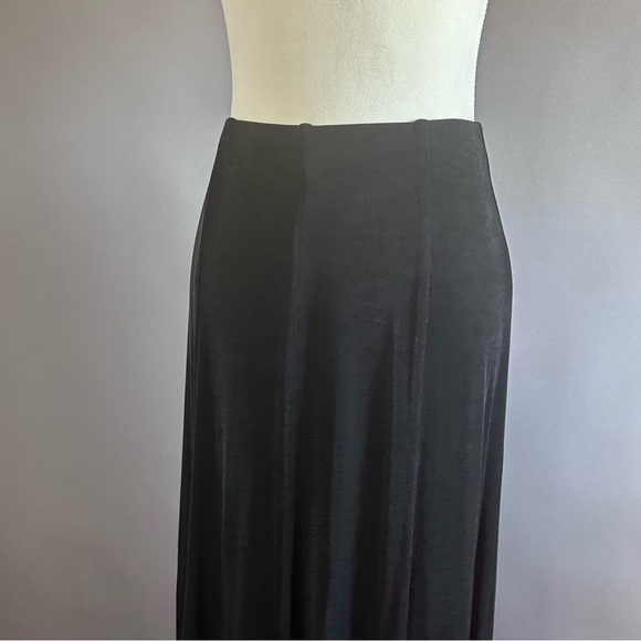 Vintage Morris Kaye and Sons Western Long Black Slinky Maxi Skirt Sz M - Picture 4 of 8